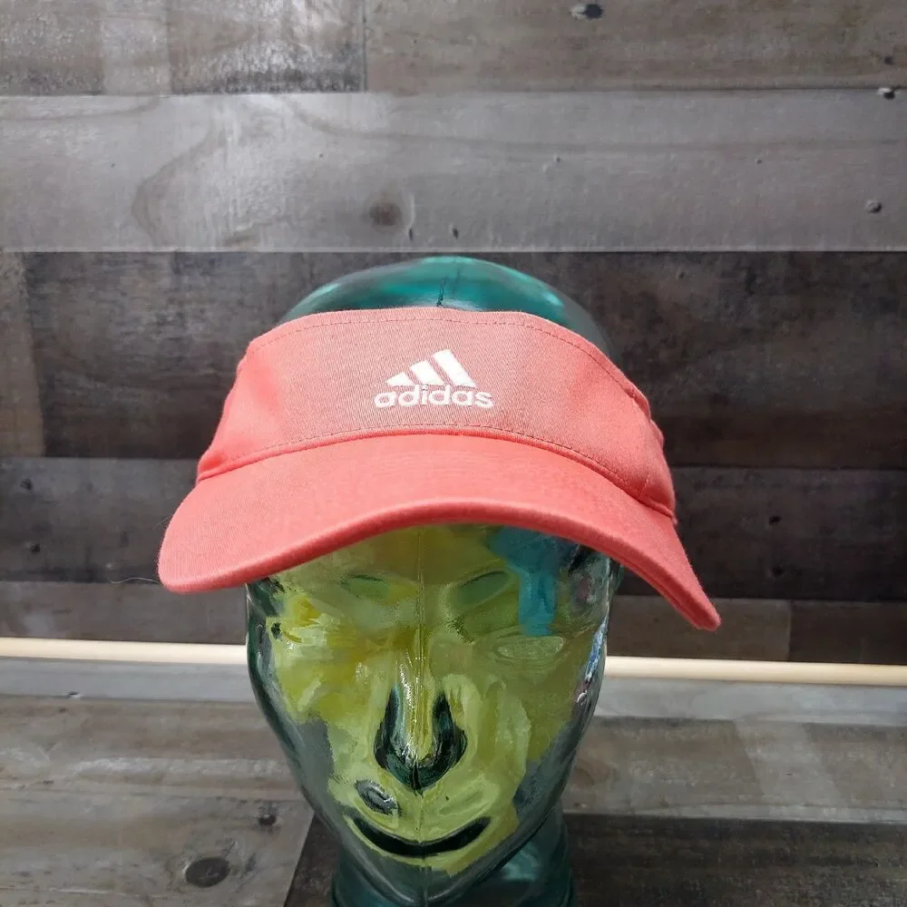 Adidas Peach Colored Outdoor Sun Protection Visor Adjustable Hat Size L/Xl